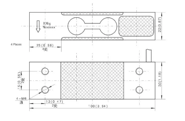 Hoge nauwkeurigheid aluminium enkelpuntsladingscellen voor platformschaal 20 kg IP65 0