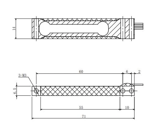 100 g / 200 g Parallel Beam Weighing Sensor Aluminiumlegering Single Point Load Cell 3