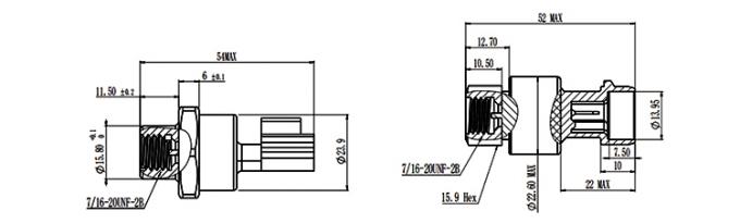 RPT233S 0~20MPa Packard Yazaki 1%FS Keramische druksensor voor HAVC-systeem 2