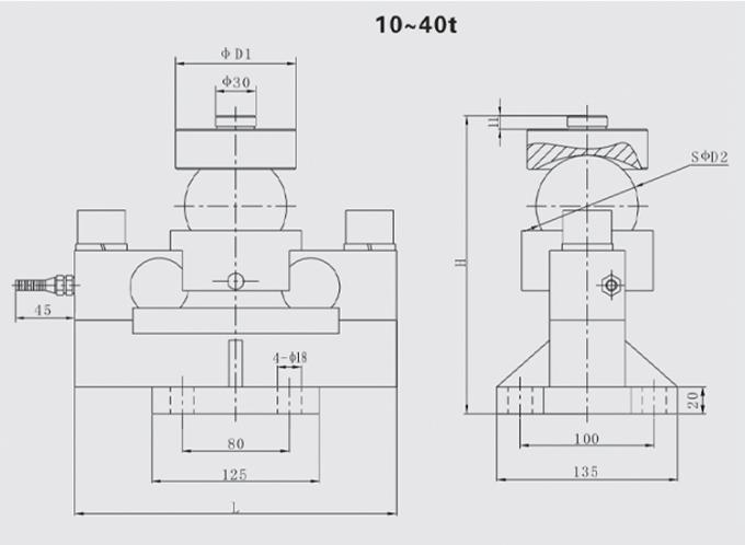 Warm verkrijgbaar Scale Load Cell Weighing Cell Weighbridge Sensor Double Shear Beam Pressure Sensor Analoog Sensor 30t 1